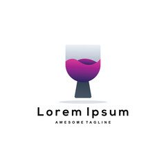 Wine colorful logo illustration
