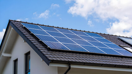 Fototapeta premium Sustainable Living – Solar Powered Modern House