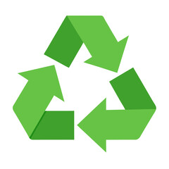recycle symbol on white background