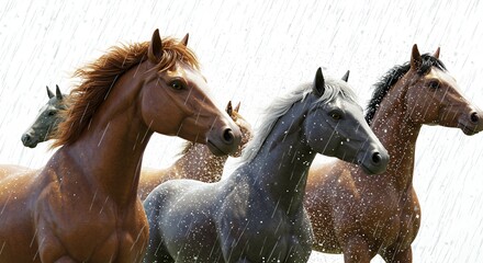 Obraz premium Horses in motion natural light