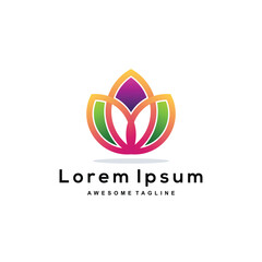 Flower colorful logo illustration