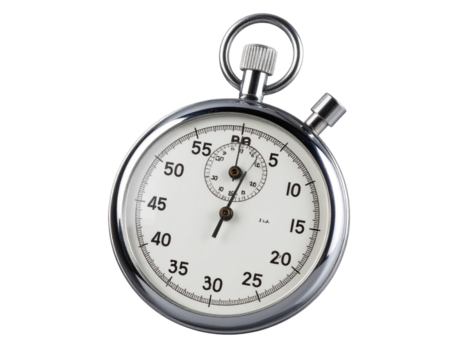 “Floating Mechanical Stopwatch in Mid-Air with Motion Blur, Cutout PNG”