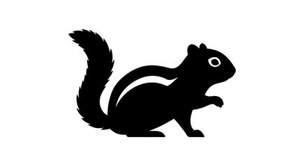 Fototapeta premium Vector Silhouette of Chipmunk – Wild Animal Silhouette Illustration