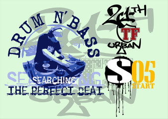 Urban Streetwear and T-Shirt Graphic Vector Collection , grunge, collage-style vector graphics inspired by streetwear, music culture (hip-hop, soul), and skateboarding. They are all ideal for T-shirt 