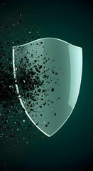 A transparent shield of resilience deflects chaotic elements, symbolizing risk management, protection, and overcoming business challenges.