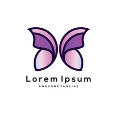 Butterfly gradient logo design colorful