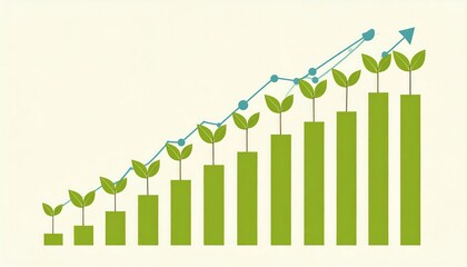 Growing chart with plant sprouts