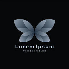 Butterfly gradient logo design color