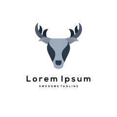 Head deer gradient logo design color