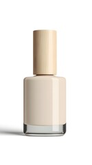 Beige nail polish bottle isolated on white background