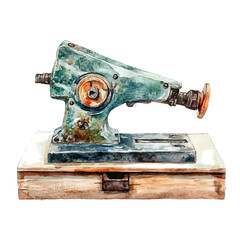 Puncher And Sharpening Tool, watercolor vector, isolated on a white background.