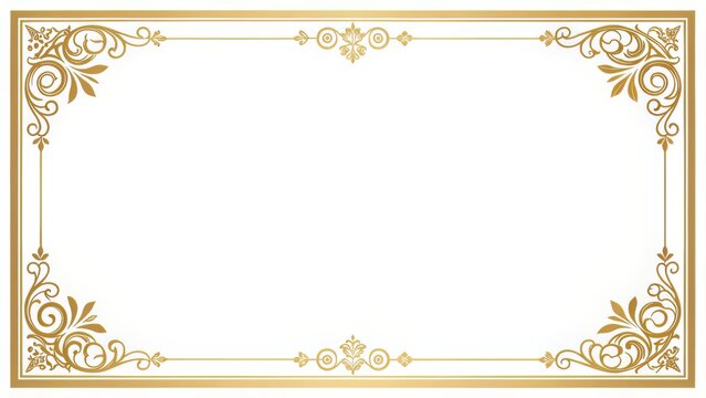 Clean and elegant golden border, perfect for wedding invitations or formal event announcements.
