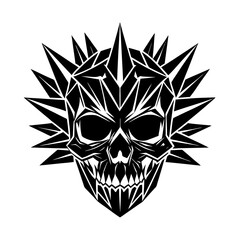 Obraz premium Skull with Sharp Crystalline Edges Vector Silhouette