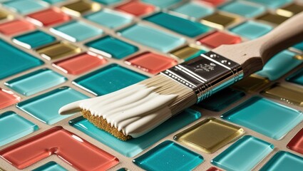 Artistic Tile Painting Transforming Surfaces with Color and Creativity