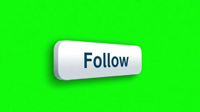 Follow Button on Bright Green Background for Social Media Use with ai generated
