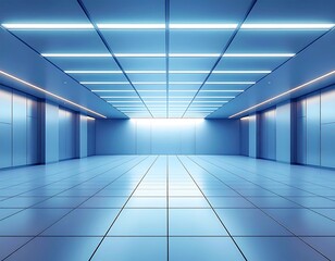 Empty, futuristic hall