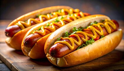 hotdog with juicy grilled sausage 