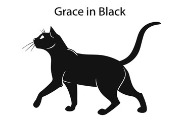Grace in Black: Cat Silhouette Vector