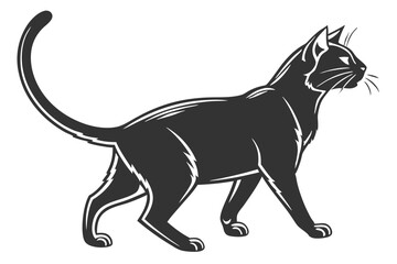 Shadow Cat: Simple Black Silhouette Design