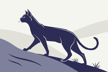 Sleek Feline Form in Silhouette