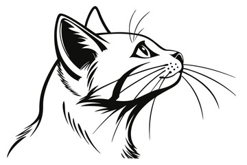 Whiskered Whisper: Cat Silhouette Clipart