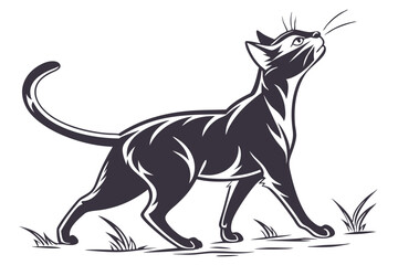 Elegant Cat Silhouette on Clean Background