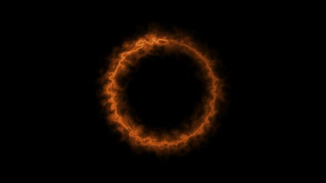 Fiery Red Ring PNG - Burning Glow Circle Frame, Abstract Flame Aura Element, burning fire effect transparent background with alpha channel