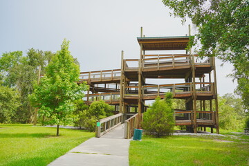 Plant city, Florida, USA: 06 22 2025: The landscape of Edward Medard Conservation Park in Plant City close to Tampa