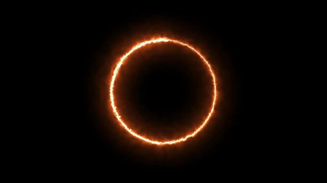 Fiery Red Ring PNG - Burning Glow Circle Frame, Abstract Flame Aura Element, burning fire effect transparent background with alpha channel