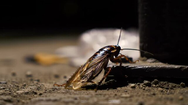 Cockroach Scurrying Across Kitchen Floor