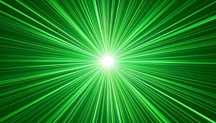 Fototapeta premium Green light burst illuminating the futuristic landscape in an epic sci-fi environment