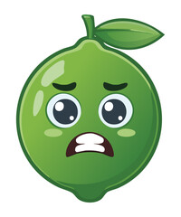 Obraz premium Depressed Lime Showing Sad Emotion - Vector Illustration
