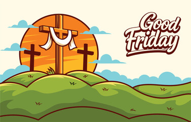 Abstract Good Friday Religious Banner Design