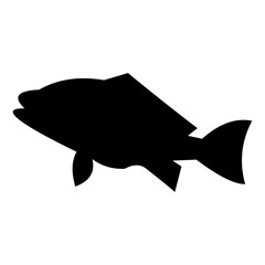 Obraz premium Fish vector silhouette , clip art, and symbol. Shilhouette of fish concept and simple design