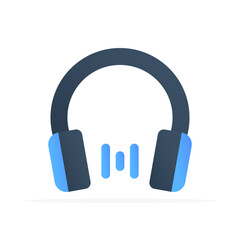 Headphones icon, colored flat vector. modern and minimalist design