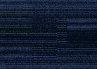 Dark blue striped carpet tiles for the floors of hotels and offices.