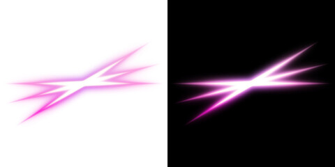 Pink Light Burst Effect on Transparent and Black Background
