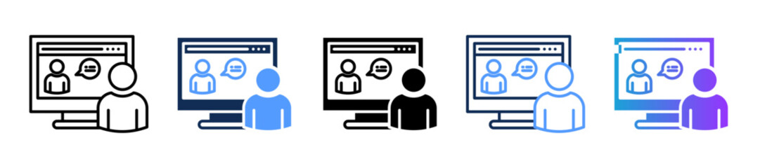 Online Interview multiple icon