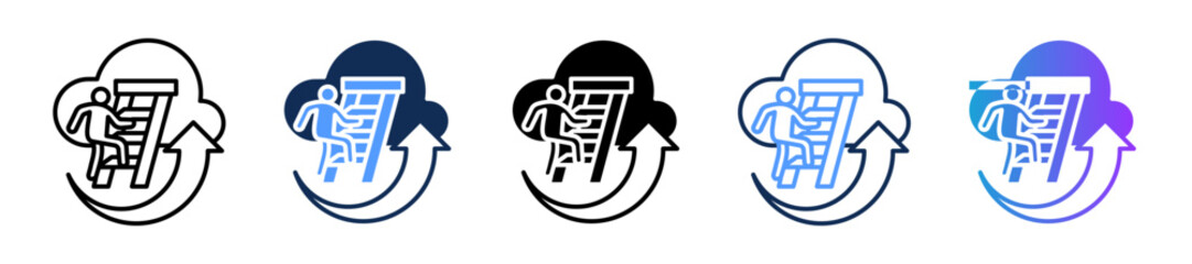 Career Ladder multiple icon