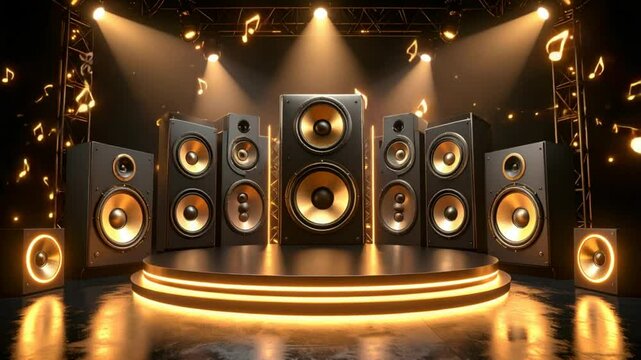 Stage lighting audio equipment display