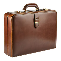 brown leather suitcase