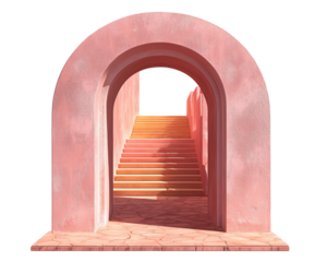 Pink archway with stairway