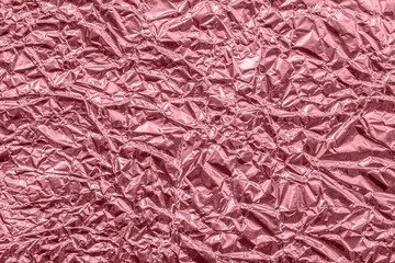 Fototapeta premium Luxury shiny metallic rose gold foil crumpled texture background