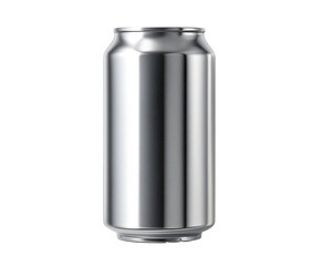 Plain silver aluminum can mockup