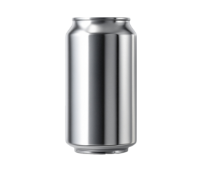 Plain silver aluminum can mockup