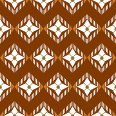 Seamless Rhombus Geometric Pattern Boho Tribal Textile Background
