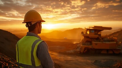 Mine worker sunset view. (3)