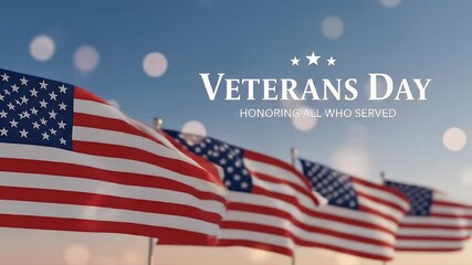 Waving American Flags A Veterans Day Tribute - Stock Photo - Powered by Adobe