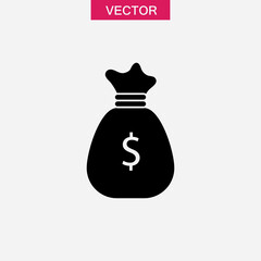 funding icon isolated sign symbol vector, mony bag simple illustration for web and app..eps