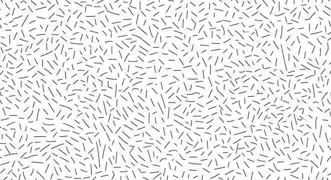 A dense pattern of short, randomly oriented dashes or strokes on a white background, creating a textured effect.